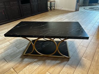 Black marble coffee table