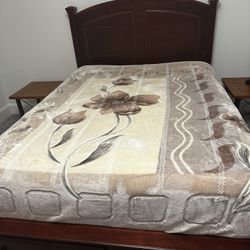 Queen Size Bed Headboard/frame And Mattress 