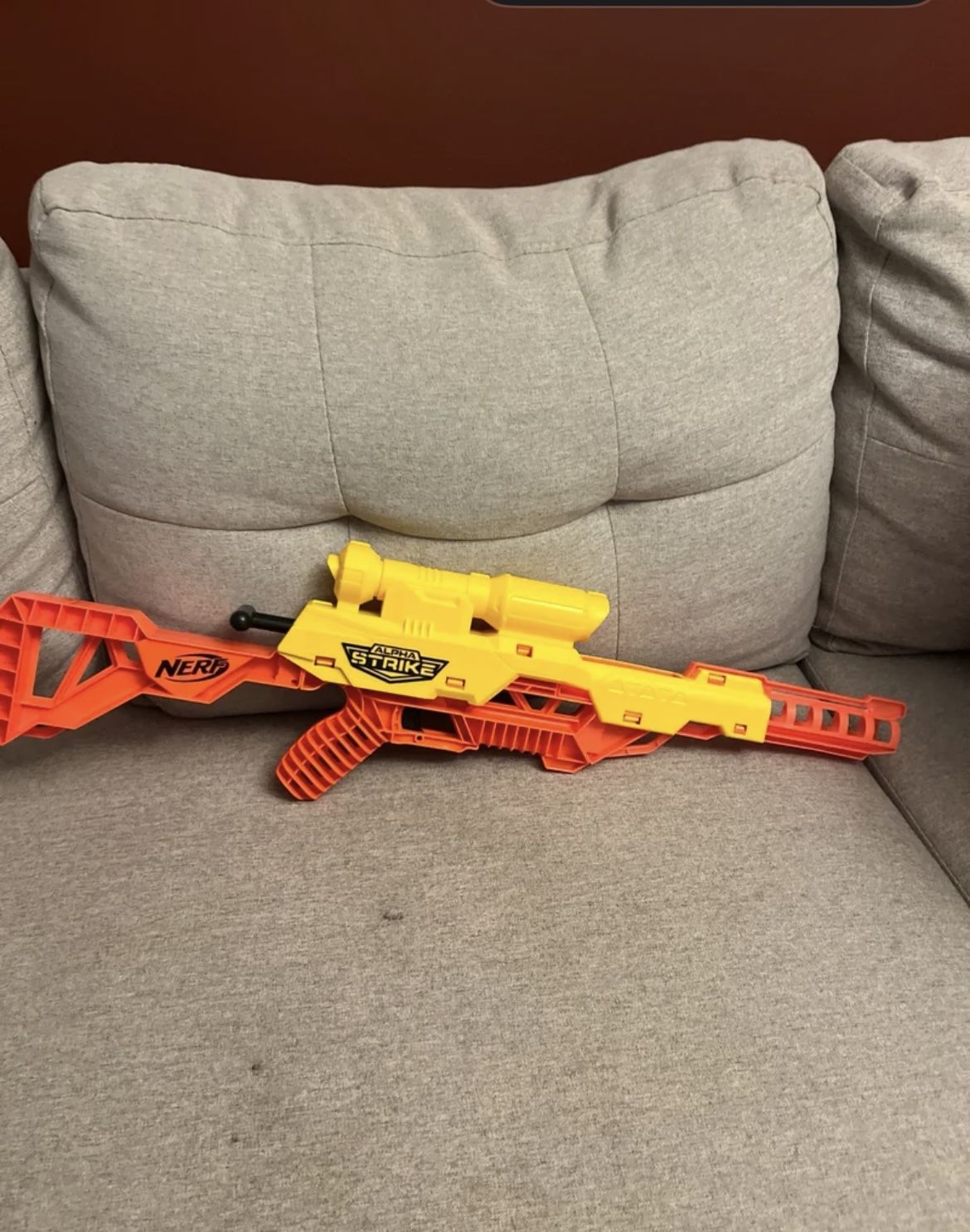 Nerf Alpha Strike Gun Orange Battalion Indoor/ Tested Works! - no darts