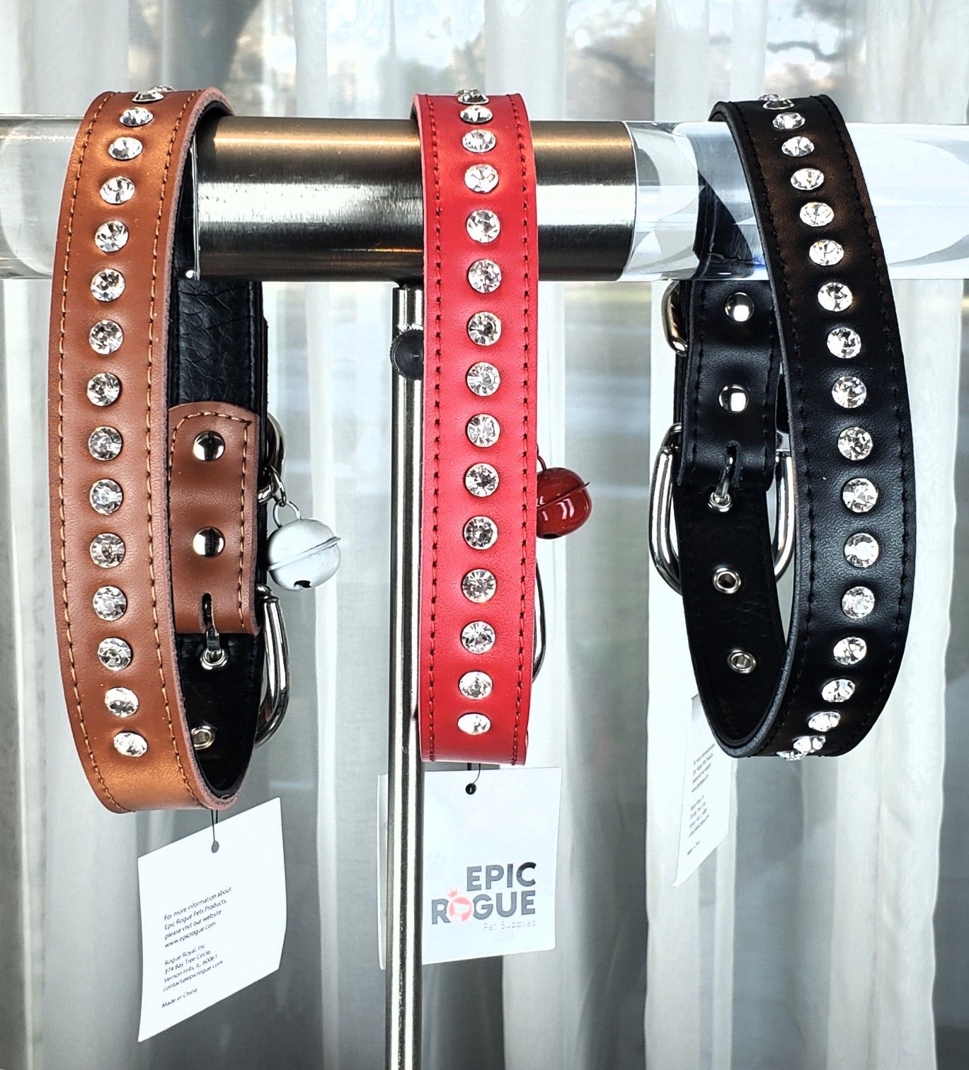 LEATHER RHINESTONE BLING COLLARS $25 each