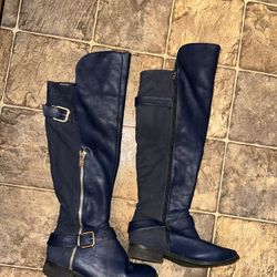 Knee-High Blue Boots