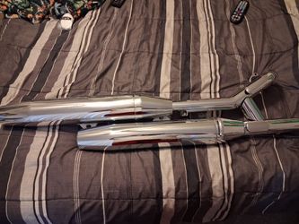 Yamaha Chrome Motorcycle Exhaust Pipes Pair