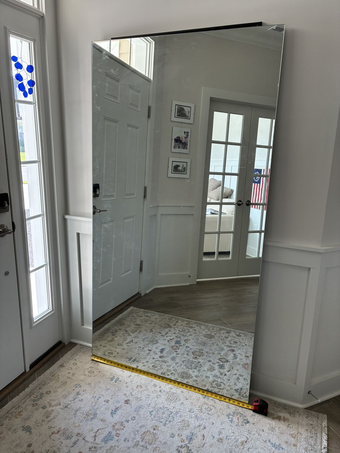 Large, flat mirror