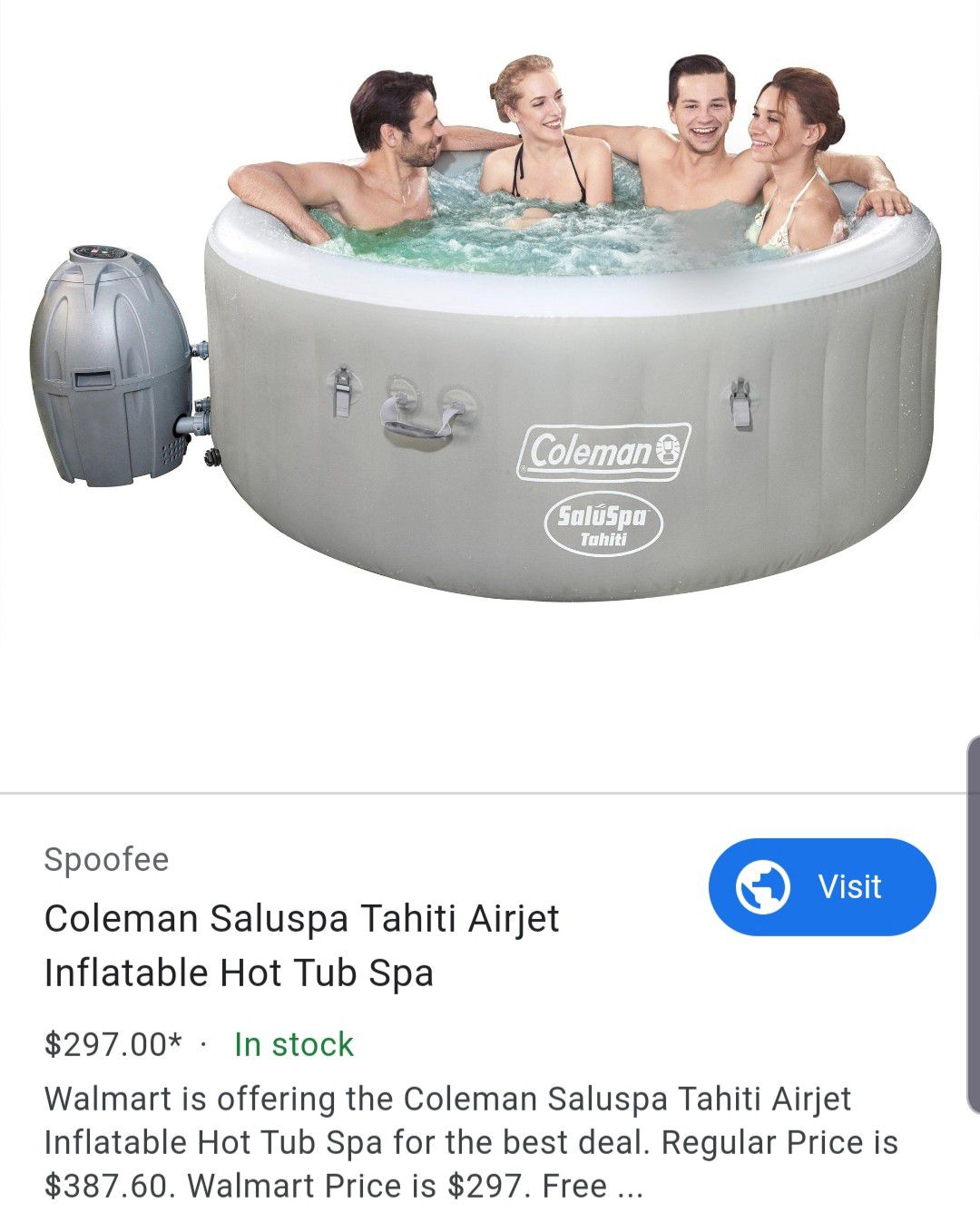 Coleman Inflatable hot tub