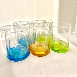 Vintage Mid Century Modern Tumblers 4” H - 3.5” Round