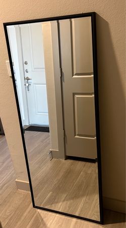 Black Thin Framed Leaner Mirror, 24x58