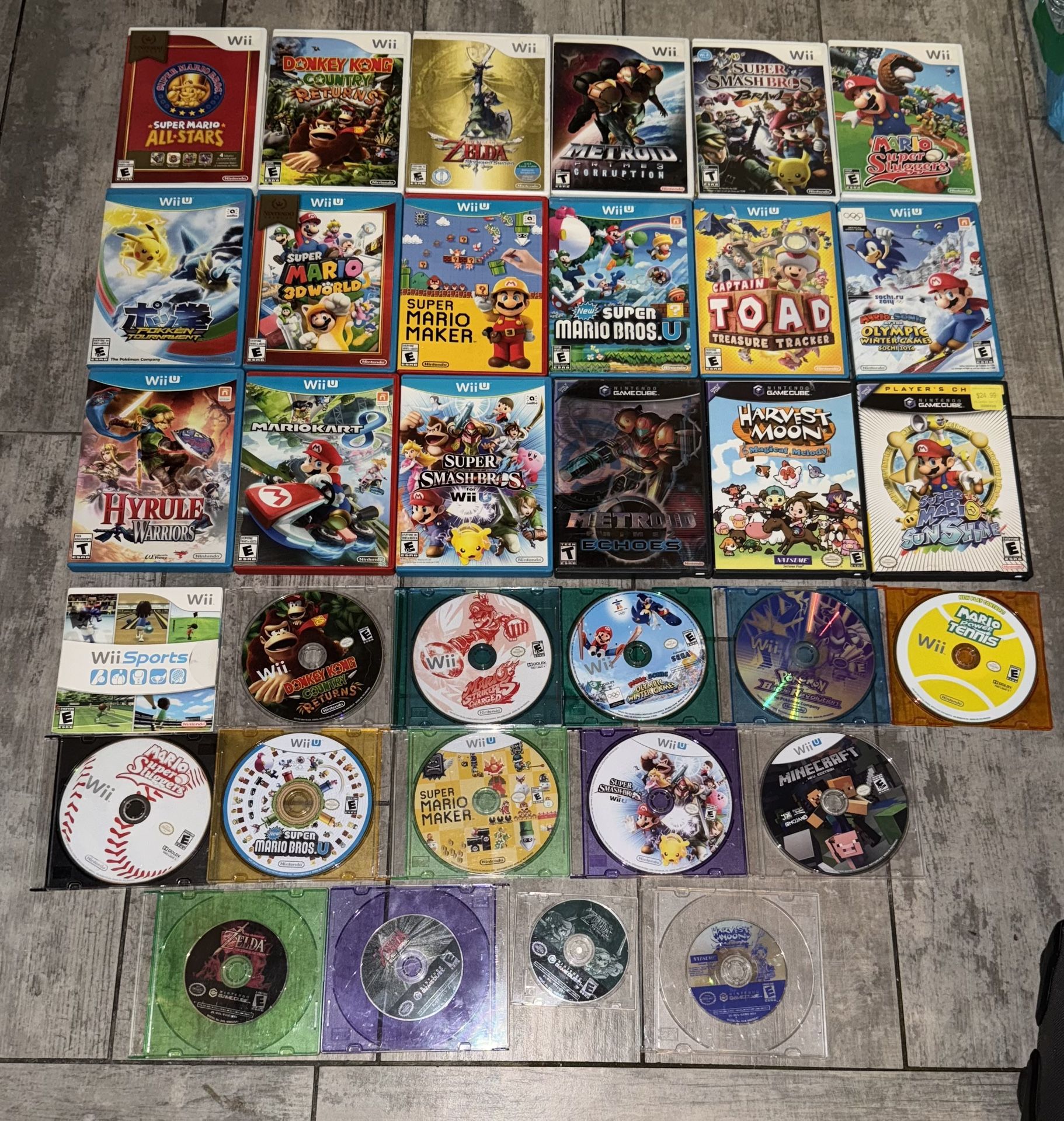 NINTENDO WII U GAMECUBE SNES NES N64 VIDEO GAMES SUPER MARIO BROS KART POKEMON ZELDA SPORTS RESORT