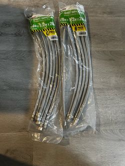 Braided Stainless Steel Faucet Supply Lines 6-Pack x2
