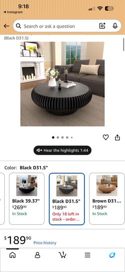 Round coffee table
