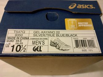 Asics Gel Kayano 22 shoes Men's 10.5, 44.5 EU Running Sneakers Jogging stability flat feet motion control