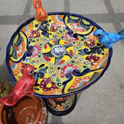Talavera Birdbath ( Fountain) Etsy Casamxartesanalstore 