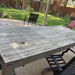 8 Ft Large Crate & Barrel Rustic dining table  w extension