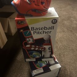 Baseball Pitcher with bat and glove