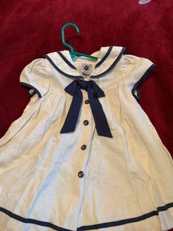 Linen blue and off white sailor dress Good Lad Philadelphia size 24 months