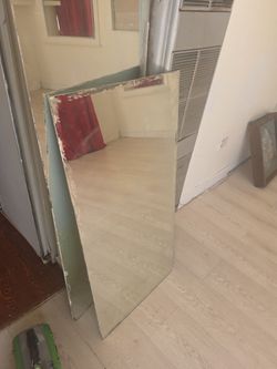 Large Frameless Rectangular Wall Mirror