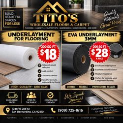 Sale Price Until October 15 Blue Underlayment $18 And EVA $28