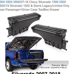 Pair Of Storage Boxes Lockable Custom Fit 2007 To 2018 Chevy Silverado 