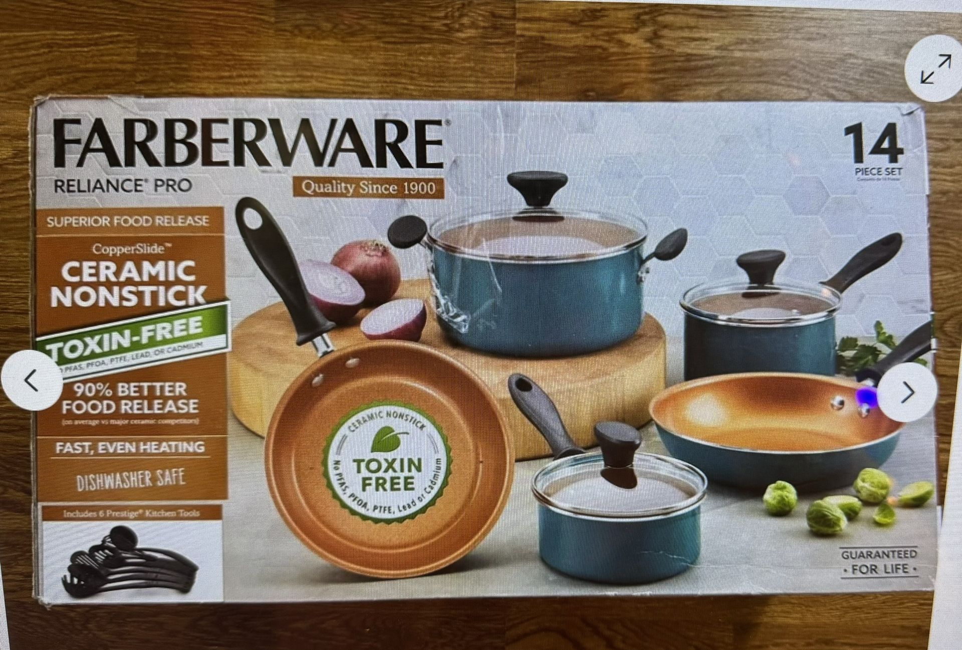 New Farberware Reliance Pro 14 Pc Copper Nonstick Cookware Set (LAST ONE)