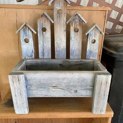 Wood Bird House Planter