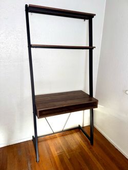 35"W Leaning Computer Desk