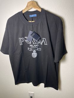 Prada Milano Rhinestone Logo T-Shirt Black size M/L wholesale !!