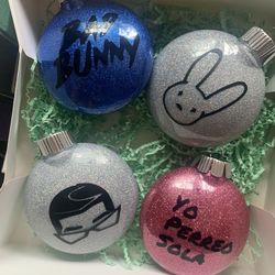 Bad Bunny Christmas Ornaments 