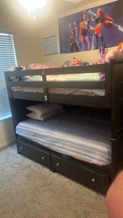 Full size bunk bed with Trundle and stairs