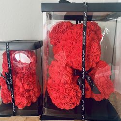 Rose 🐼 Bear And Red Flower 🧸 