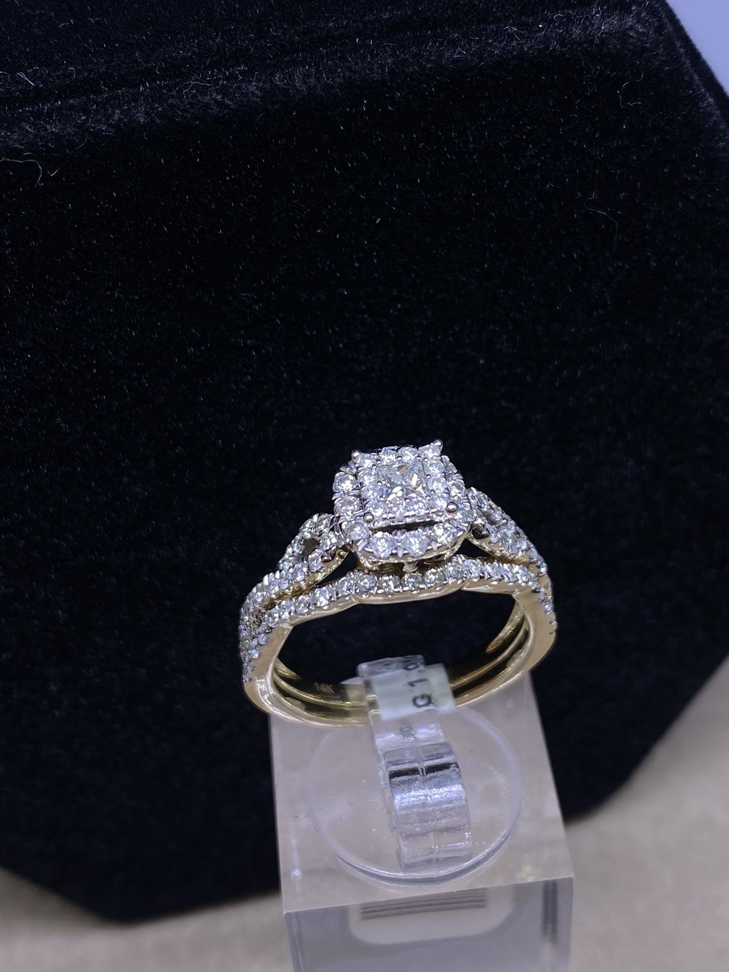 14K Cluster Wedding SET