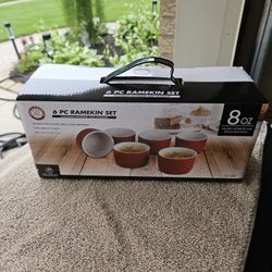 Six pc Ramekin Dish Set. New