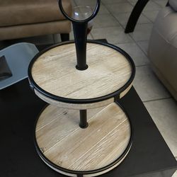2-tier wood tray
