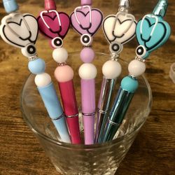 Stethoscope Heart Beadable Pen