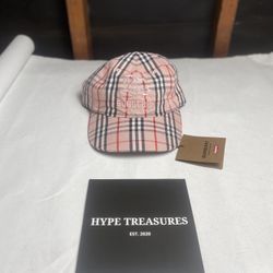 Brand New Supreme X Burberry Collab Hat Pink Hypetreasures