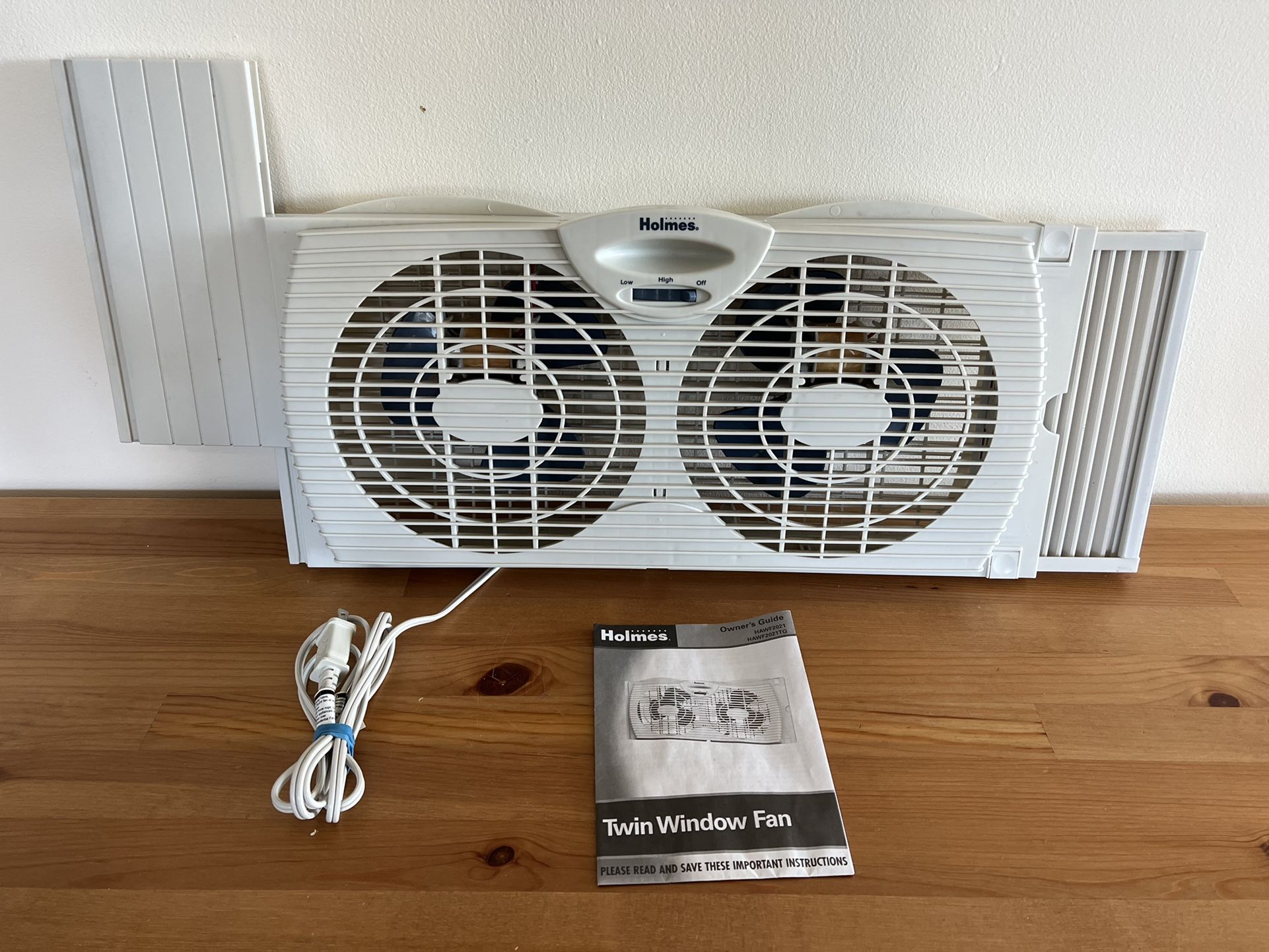 Holmes Window Fan with Twin 6-Inch Reversible Airflow Blades, White