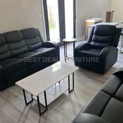 Reclining Couch 3-Pc Set — Sofa • Loveseat • Chair