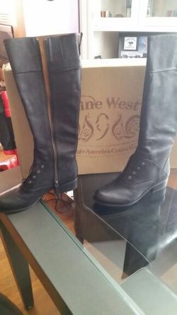 Nine West Vintage America black leather riding boots