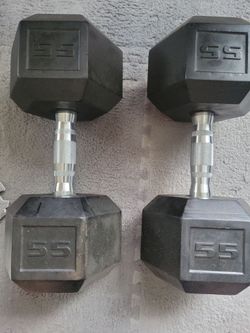 55lb dumbells alone