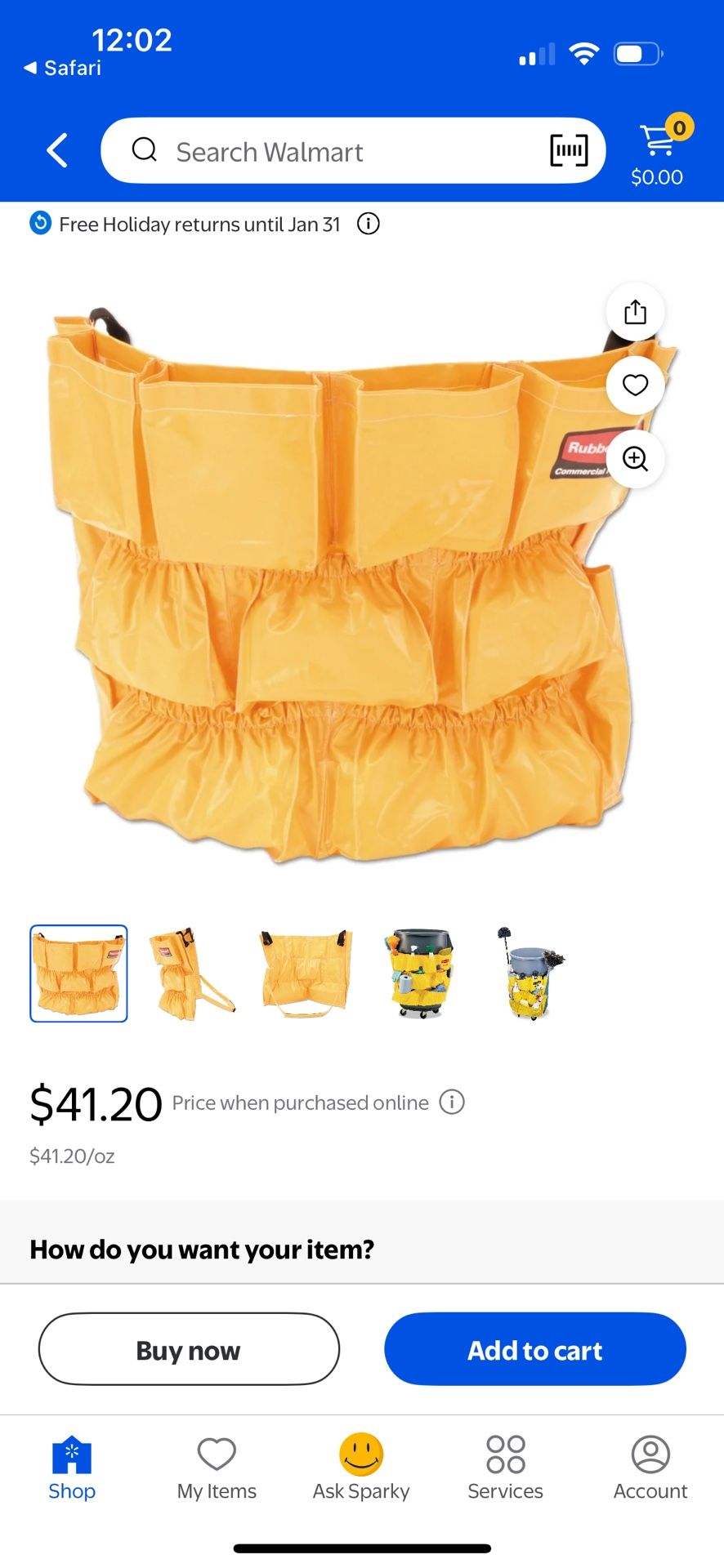 Janitor Trash Bin & Caddy Bags