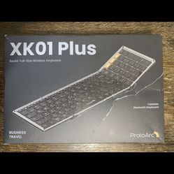 ProtoArc XK01 Plus Backlit Foldable Folding Full Size Bluetooth Travel Keyboard