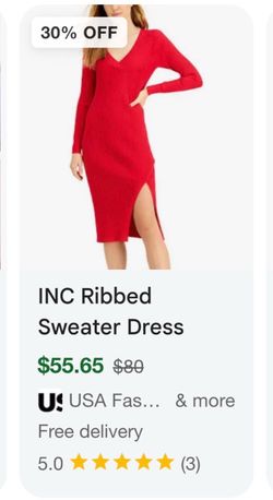 INC red ribbed dress