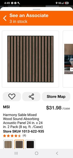 MSI Harmony Sable Acoustic Wood Wall Panels