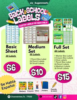 School Labels/ Etiquetas Escolares