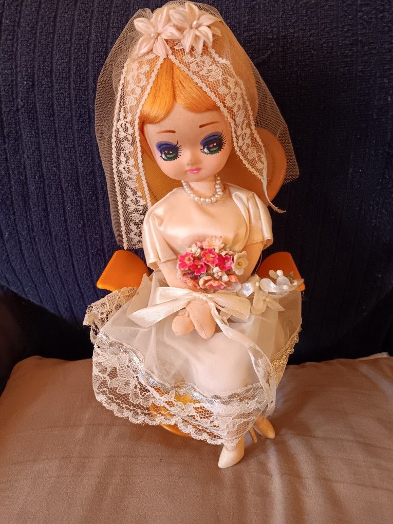Vintage Musical Bride Doll