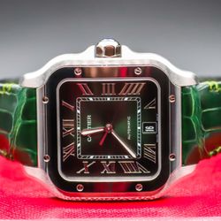 Cartier Santos XL. Large. Green. 2025! NEW! WSSA0062