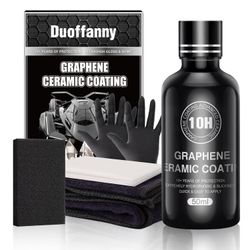 Duoffanny 2024 Upgraded Graphene Ceramic Coating Kit High Gloss Extremely Hydrophobic Anti Scratch 10+ Years Protection Car Care