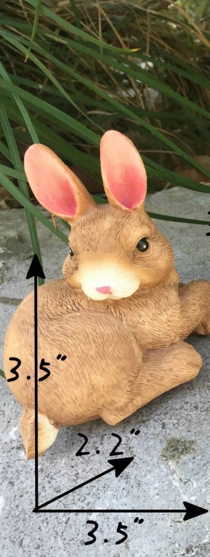 Resin Outdoor Decor Fleshcolor Bunny Garden Rabbits Statue Lawn Decoration 3.5"