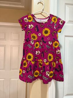 Toddler girl Sunflower & Butterfly Tiered Dress