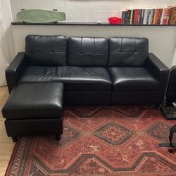 Black Sectional Leather Couch