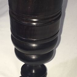 Antique Turned Treen Mahogany Wassail Cup