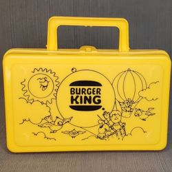 Vintage 1980s Burger King Yellow Lunch Box !Rare!